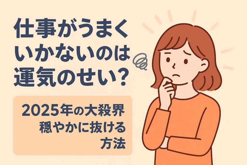 運気低迷に悩む女性のイラストです。