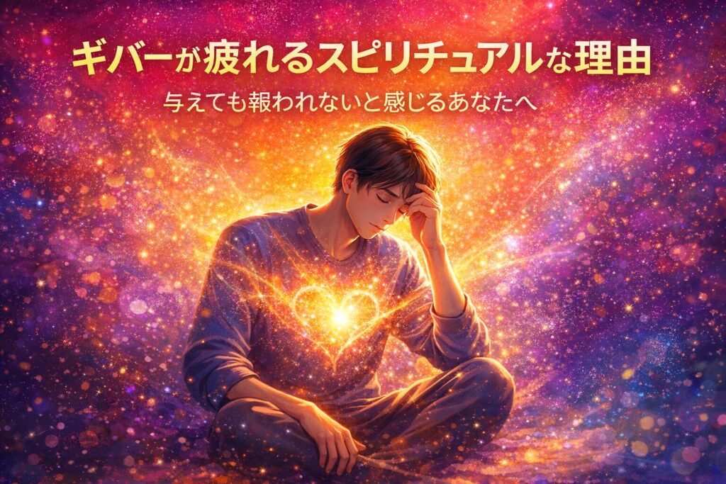 与えても報われないと感じるあなたへというイメージイラストです。