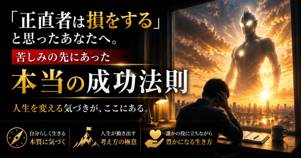 正直者は損をすると思った人へ。本当の成功法則を表現したアイキャッチ画像